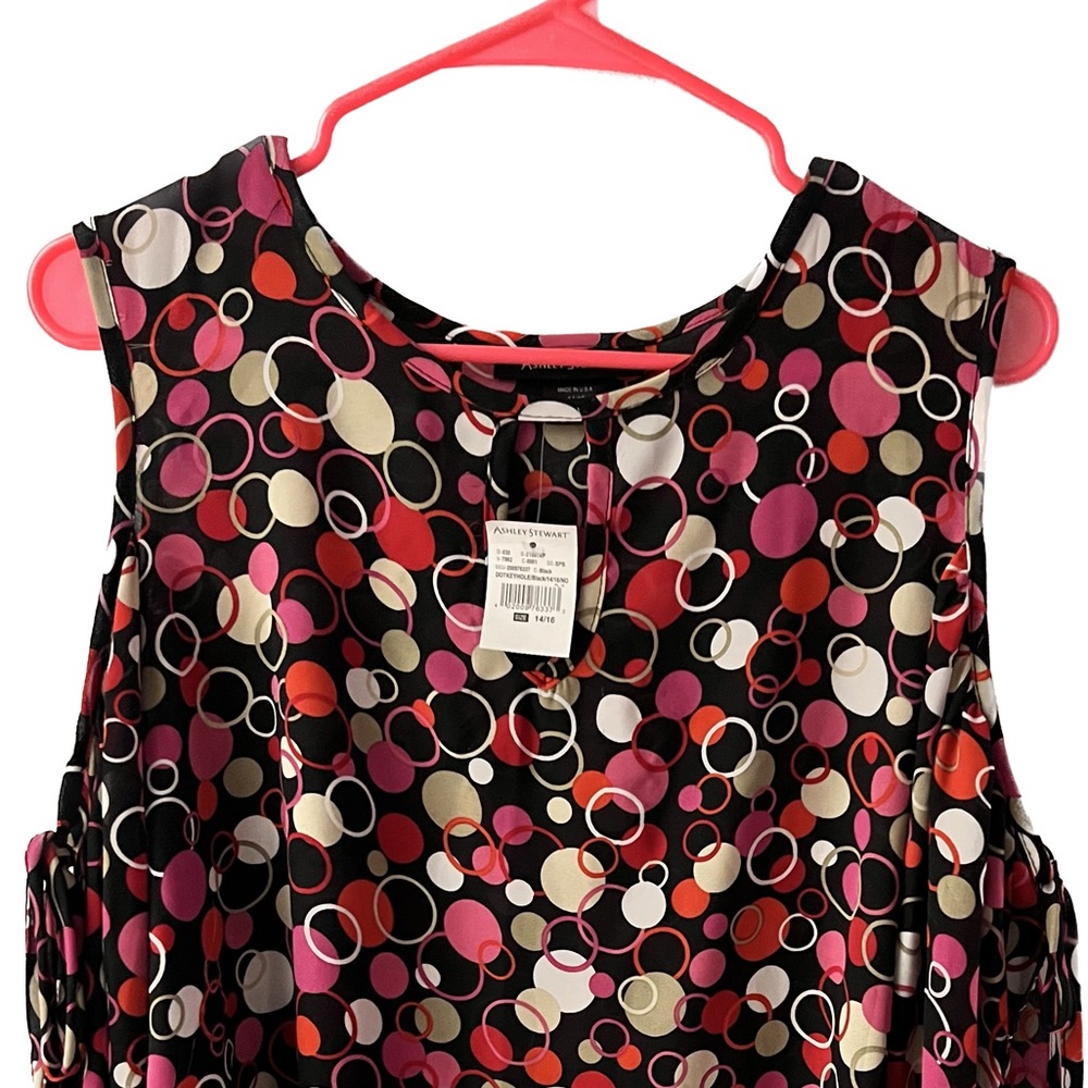 Ashley Stewart  NWT cold shoulder blouse with ties at wrists